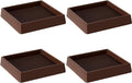VOCOMO 4X4 Rubber Caster Cups, Non Slip Furniture Pads, Anti-Slip Gripper, Anti Skid Furniture Feet, Anti Slide Floor Protector for Bed Couch Stoppers (Brown, 4 Pack)