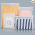 Svaldo T Shirt Bags 3 Mil Thick, 5 Sizes 12x16" 10x13" 8x10" 12x8" 10x7" Pack of 25, Resealable Zip Packaging Poly Bags Durable for Business Packing Shipping Travel, Frosted, with Vent Hole