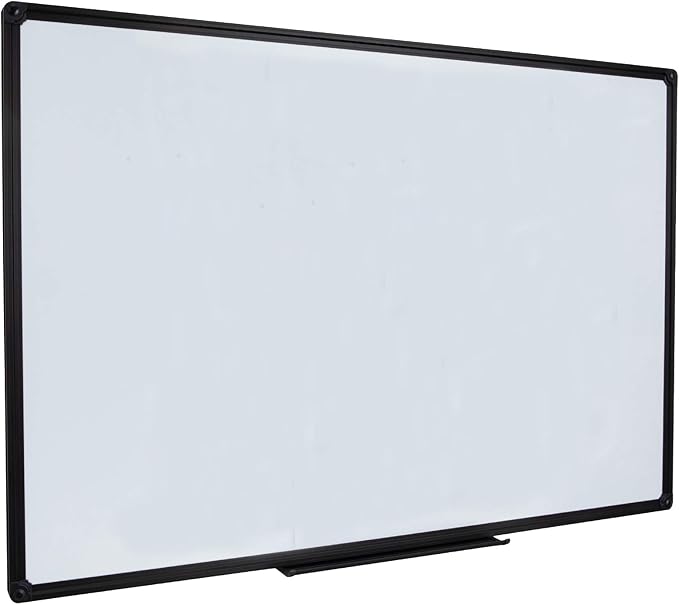 Magnetic Dry Erase Board, 40" x 28" Presentation Whiteboard with Pen Tray, Wall-Mounted White Board for Office Collaboration, Classroom Teaching & Agile Management, Black Aluminum Frame