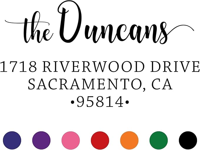 The Duncans Personalized Self-Inking Address Stamp | Envelope Return Address Stamp for Couples and Families | Custom Rubber Address Stamp (2, Xtra Large)