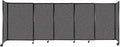 Versare Straightwall Sliding Portable Wall Partition | Freestanding Office Dividers | Locking Wheels | Temporary Room Separator | 11'3'' Wide x 4' Tall Charcoal Gray Fabric Panels
