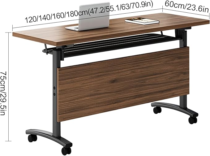 Conference Room Table,Flip Top Conference Table The Folding Conference Table with Silent Wheels is Convenient and Fast,Mobile Training Table (4pack 180 * 60 * 75)