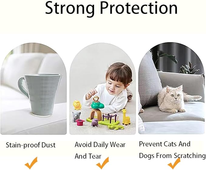Chaexii Premium Polyester Sofa Arm Cover, Scratch Resistant Protector Covers, Washable, Elastic Armrest Covers for Square/Curved/Sloping Couch Armrests, 2Pcs (Baolan)