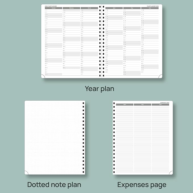 POPRUN Planner 2025-2026 (Large - 8.5'' x 10.5'') Academic Weekly Calendar (July 2025 - June 2026) with Hourly Time Slots, Monthly Tabs, 100GSM Thick Papers, Spiral Leather Cover - Purple