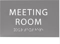 ADA CENTRAL SIGNS - 6" X4" Meeting Room Sign - ADA Compliant Tactile Graphics Grade 2 Braille Text Acrylic Wall Sign | Privacy, Interview, Room Name Sign for Schools, Hospitals, Offices, & Apartments