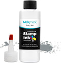 MaxMark Premium Refill Ink with Control Tip Bottle for Self-Inking Stamps, Gray Color - 4 oz.