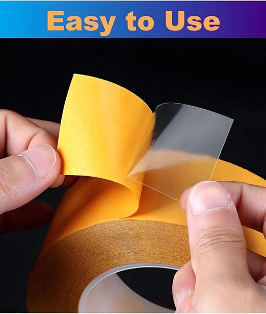 Ultra-Thin Clear Double Sided Adhesive Tape 2 Inch x 85FT Heavy Duty Two Side Strong Sticky Mounting Tape, for DIY Arts & Crafts, Rug Non-slip, Anti Cat Scratch, Paste Wall Decoration, CNC Woodworking