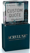 Custom Acrylic Sign Personalized, Custom Desk Name Plate, 18 Styles, (4"x4"), With Gift Box, USA Made by Acryluxe. (Bouquet)
