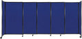 Versare Straightwall Sliding Portable Wall Partition | Freestanding Office Dividers | Locking Wheels | Temporary Room Separator | 11'3'' Wide x 5' Tall Royal Blue Fabric Panels