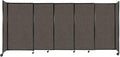 Versare Straightwall Sliding Portable Wall Partition | Freestanding Office Dividers | Locking Wheels | Temporary Room Separator | 11'3" Wide x 5' Tall Mocha Fabric Panels