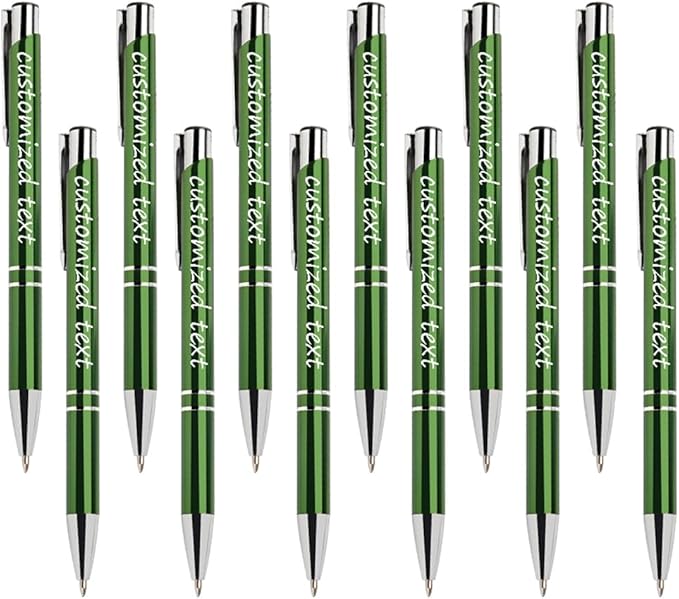 Yucold Customized ballpoint pens in bulk, personalized ballpoint pens with free engraving, for use in companies, enterprises, graduation anniversaries (Green,130)