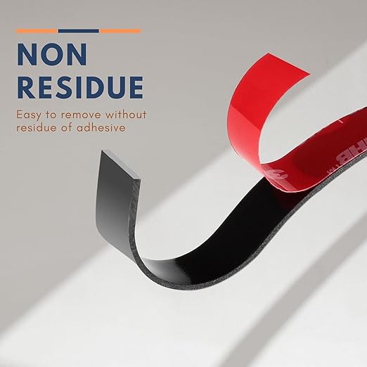 Bulina Double Sided Mounting Tape 5925 VHB 1" Width Black Foam Tape High Bond Waterproof Heavy Duty Strong Adhesive Tape Thick 0.025 in Fastener Replace Décor Frame Logos