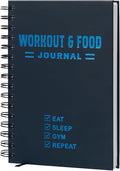 Nextnoid Hardcover Fitness & Food Journal - Nutrition & Workout Planner for Men & Women - A5 Sturdy Workout Log Book to Track Diet, Gym & Home Workouts - Navy Blue