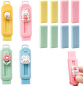 BetterJonny Sliding Retractable Eraser, 4 Color Push Pull Erasers and 8 Refills, Animal Erasers for Pencils Drawing(C)