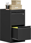 Bestoo 2-Drawer File Cabinet with Lock, Metal Filing Cabinet for Home Office, Vertical Filing Storage Cabinets, Fits File Folders, Letter/Legal/F4/A4 Size, Assembly Required (Black)