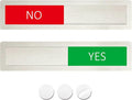 Yes/No Slider Sign,Slider Indicator Tells Whether Yes or No, Indicator for Mailboxes, Offices, Homes-7'' x 1.5'' - Stainless Steel,Silver