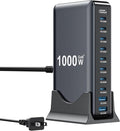 1000W USB C Charger Block,10-Port USB C Charging Station GaN IV Travel Essentials Multiple Port Charging Station,140W Laptop Fast Charger Adapter for MacBook Pro/Air,DELL,iPad,iPhone,Samsung Galaxy