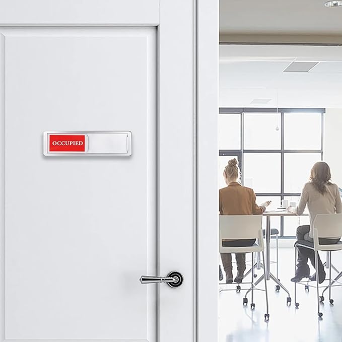 Vacant Occupied Door Sign Sliding Indicator, Privacy Sign for Office, Restroom, Conference Room, Home, Hotel, Hospital – Red Green Reversible Room Status Door Slider