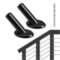 RiaYer 50 Pack 45 Degree Angle Protective Sleeves, Black Cable Railing Corner Protector Sleeve Beveled for 1/8" Wire Rope, T316 Marine Grade Cable Railing Kit with Two Drill Bit for Wood Posts HF039B