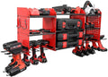 Large Power Tool Organizer Wall Mount with Charging Station, Heavy Duty Cordless Drill Holder, Garage Tool Storage Battery Rack with 8 Outlet, Gift for Men Husband Dad Birthday Anniversary Red