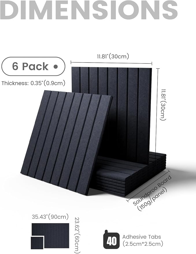 Fluxynara Large Felt Bulletin Board 36" x 24" Cork Board Alternative-6 Pack with 40 Safe Removable Adhesive Tabs, Cork Boards for Walls Cork Board for Home Office Classroom Pin Board-Navy Blue