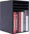 GUEYYSAN Vertical File Storage Rack, 11-Compartment Desktop Sorter Documents Box with Removable Shelves for Studios Office (Black)