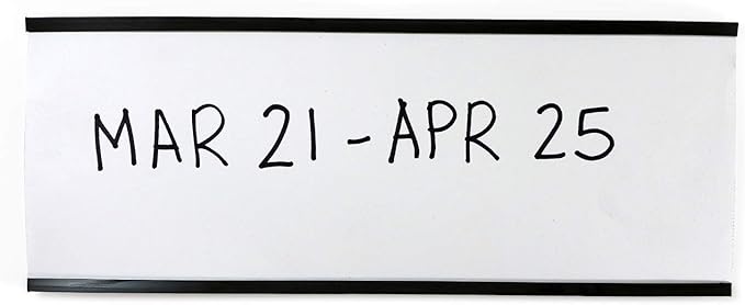 SmartSign (10-Pack) Magnetic C Channel Card Label Holders - 3" x 8" Metal Racks and Shelf Label Holders with Paper Inserts