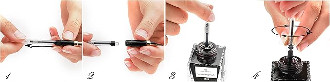 Dryden Designs Fountain Pen - Medium and Fine Nibs | Includes 24 Ink Cartridges and Ink Refill Converter | Consistent Writing, Smooth Flow - Luscious Pink