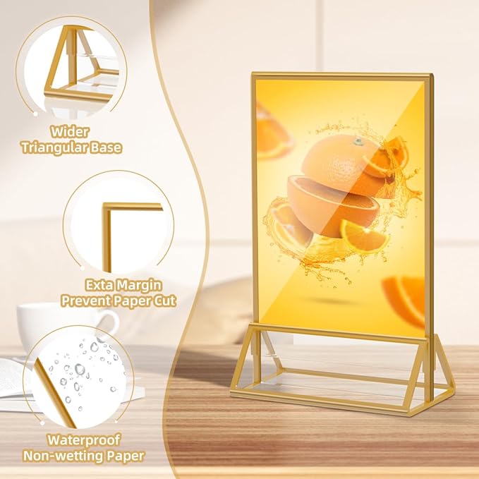 PPH-Sisy Acrylic Sign Holder 4 x 6 Clear Table Flyer Holder，Plastic Display Stand for Home Office Shop- Exhibition 4 x 6 inches (6pcs)