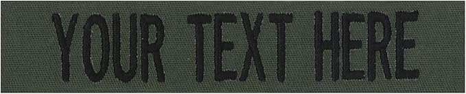 Custom Uniform Name Tapes Solid Colors. Olive Drab Fabric, 3.5 Inch Sew on