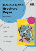 PPD Double Sided Photo Paper, Matte Brochure Paper 11 x 17 for Inkjet Printer, 130 gsm, 6.3 mil Thick for Magazine, Flyer, Presentation, Program, Instant Dry & Water Resistant (50 Sheets)