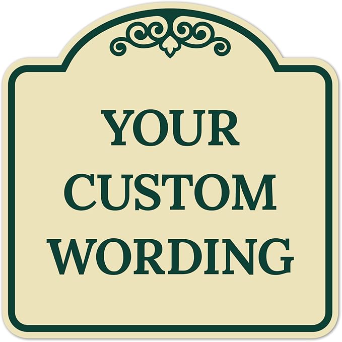 Custom Decorative Sign, Personalized Metal Sign for Business, Driveway, Home, Airbnb, Office Door Plaque, Ivory Sign, 12x12 Inches, ACM, Fade Resistant, Made in USA by Sigo Signs