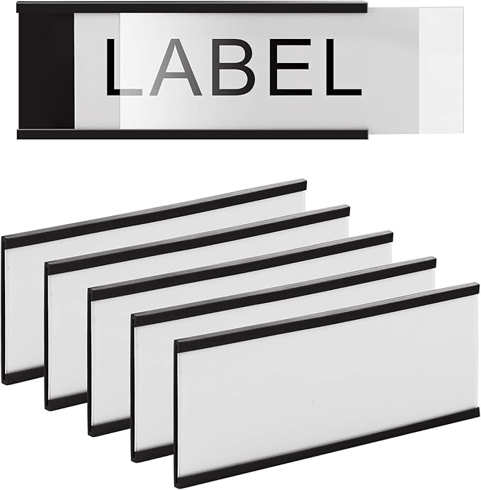 LLPT Magnetic Label Holder 5" x 3" 50 Packs C Channel 300g White Paper Cards Protective Film Strong Removable for Shelf White Board Toolbox Metal Wall Cabinet Drawer(MH5350)