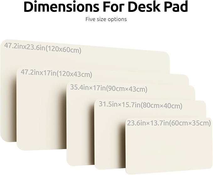 YSAGi Leather Desk Protector, Office Mat, Large Mouse Mat, Non-Slip PU Leather Blotter, Laptop Desk Mat, Waterproof Writing Pad for Office and Home (Cream, 31.5" x 15.8")