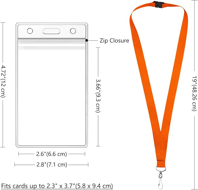 24-Pack Rainbow Breakaway Lanyards with Waterproof Badge Holders, Polyester Neck Straps for ID Cards, Events, Office, and Schools