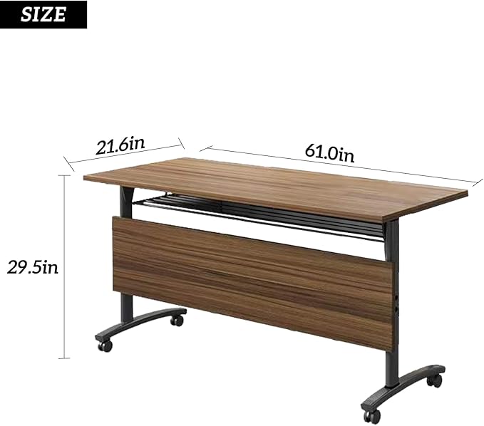 Foldable Conference Table,Modern Mobile Meeting Table with Silent Wheels,Mobile Training Tables for Training Rooms,Rolling Conference Room Tables for Office,Classroom (6pack 61 * 21.6 * 29.5)