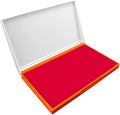 Plastic Case Stamp Pad Large Size, Crimson Red Color - Size: 4" x 7" - Choose from 15 Ink Colors