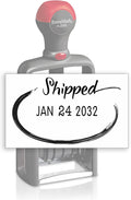 Heavy Duty Style Office Date Stamp with Shipped - Self Inking Dater - Style C - Black Ink Color