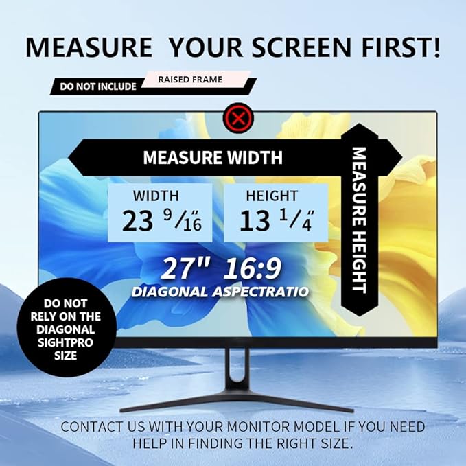 [3 Pack] Computer Privacy Screen 27 Inch for 16:9 Widescreen Monitor, Removable Eye Protection Anti Glare Blue Light Computer Screen Privacy Shield, Data Confidentiality Shield Privacy Screen 27 in