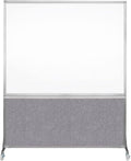 DivideWrite Mobile Whiteboard | Double Sided Dry Erase Board | Portable Office Cubicle Partition | Display for Classrooms, Conference Rooms, Meeting Areas and More | Cloud Gray 5' Wide X 6' Tall