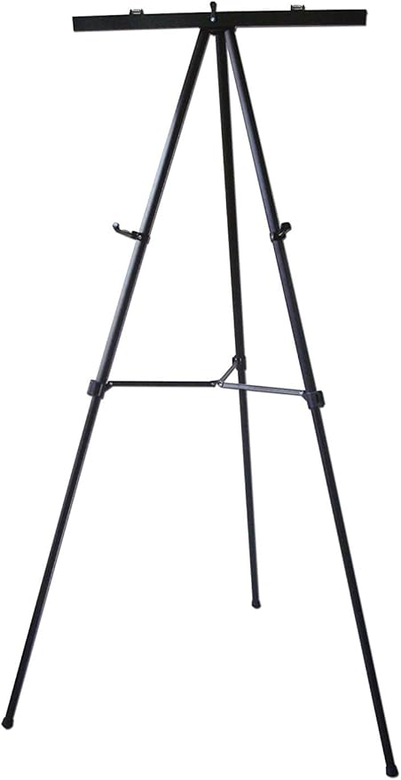 Pack of 4-Lightweight Aluminum Flip-Chart Presentation Easel, Black (4 Pack)