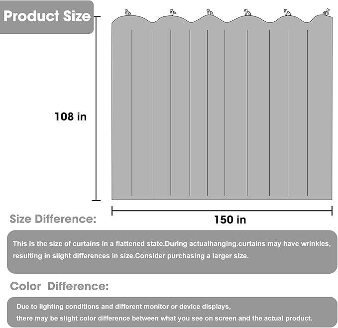 Cbsroro Room Divider Blackout Curtain Track Curtains Wall Dividers Panels Screen for Living Rooms Bedroom Office Privacy Partition Separation, W150 × L108 Inch,1 Panel, White