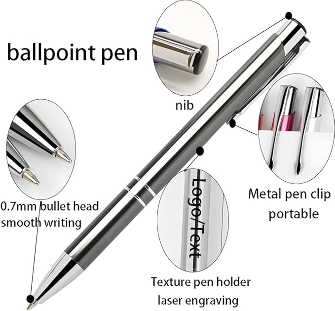 Yucold Customized ballpoint pens in bulk, personalized ballpoint pens with free engraving, for use in companies, enterprises, graduation anniversaries (Rose pink,260)