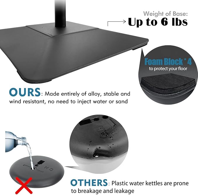Golemas Adjustable Sign Stand for Display, with Upgraded Iron Base, Pedestal Floor Signage Stand Holder for Outdoor or Indoor Advertising (11 x 17, Black, 3Pack)