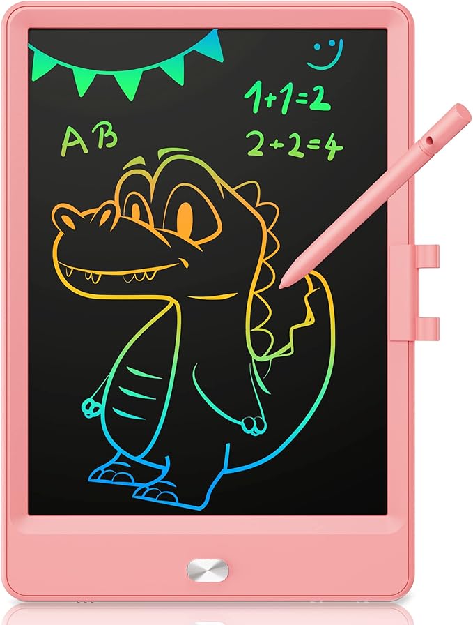 KOKODI LCD Writing Tablet, 8.5 Inch Toddler Doodle Board Drawing Tablet, Erasable Reusable Electronic Drawing Pads, Educational and Learning Toy for 3-8 Years Old Boy and Girls (Pink)