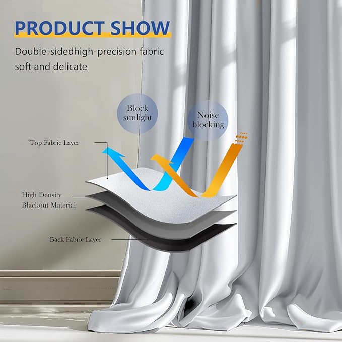 cbsroro Room Divider Blackout Curtain Track Curtains Wall Dividers Panels Screen for Living Rooms Bedroom Office Privacy Partition Separation, W120 × L84 Inch,1 Panel, White