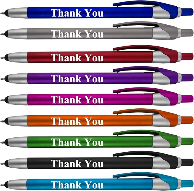 Personalized with Your Custom Logo or Text Pens-Pack of 450- for Marketing, Parties, and Events, 2 in 1 Capacitive Stylus & Ballpoint Pen Compatible with Touchscreen Devices, Blue Ink, Orange Pens