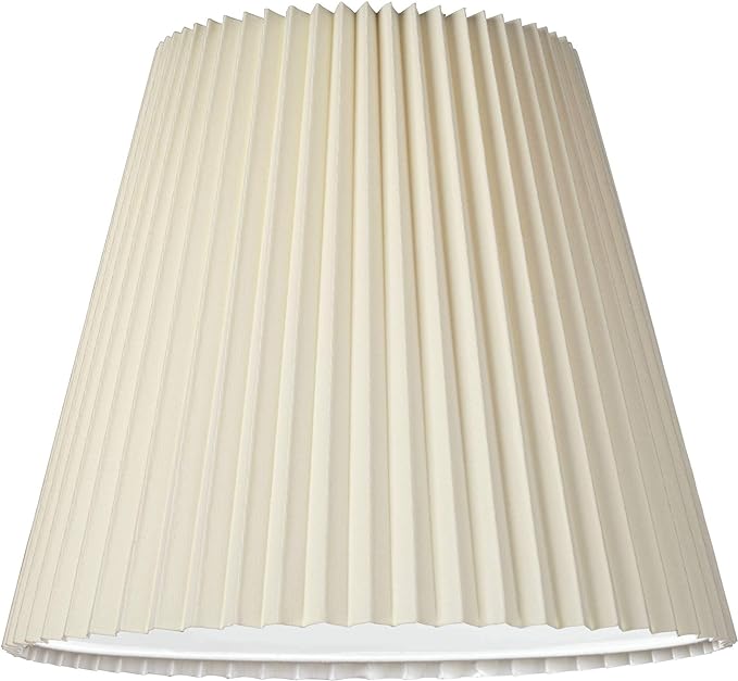 10" Top x 17" Bottom x 14 1/2" High x 14 3/4" Slant Lamp Shade Replacement Large Ivory White Bell Round Traditional Pleated Spider Harp Finial - Springcrest
