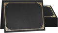 SUNEE Certificate Holders(Black, 50 Packs), Diploma Covers Gold Foil Border, for Letter Size 8.5x11 Certificates, Cardstock, Document Papers