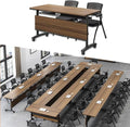 Foldable Conference Table,Modern Mobile Meeting Table with Silent Wheels,Mobile Training Tables for Training Rooms,Rolling Conference Room Tables for Office,Classroom (6pack 70.8 * 21.6 * 29.5)